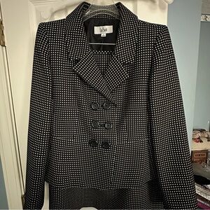 Le Suit Black and White Women's Skirt Suit